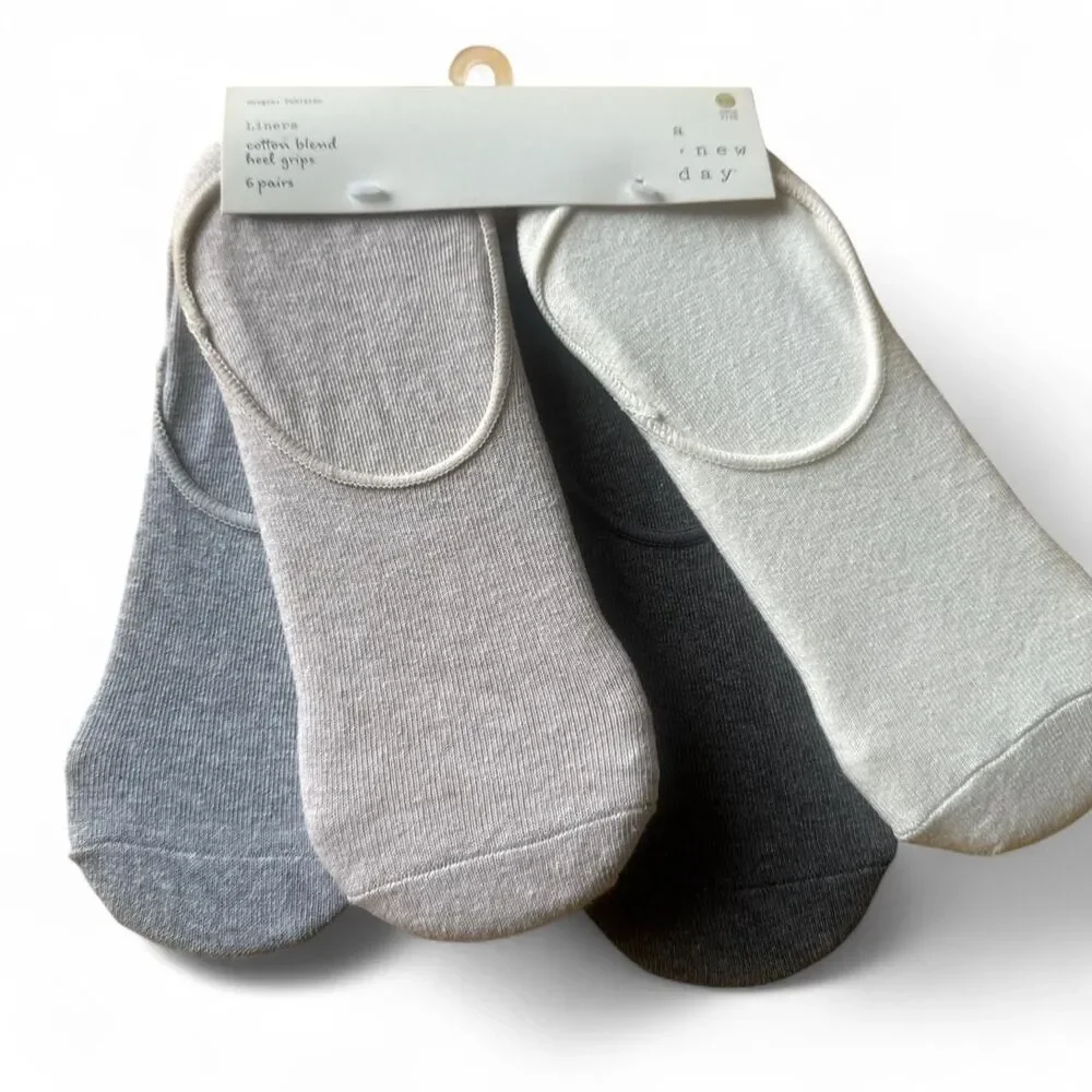 A New Day 6 pack Cotton/polyester blend heel grip socks